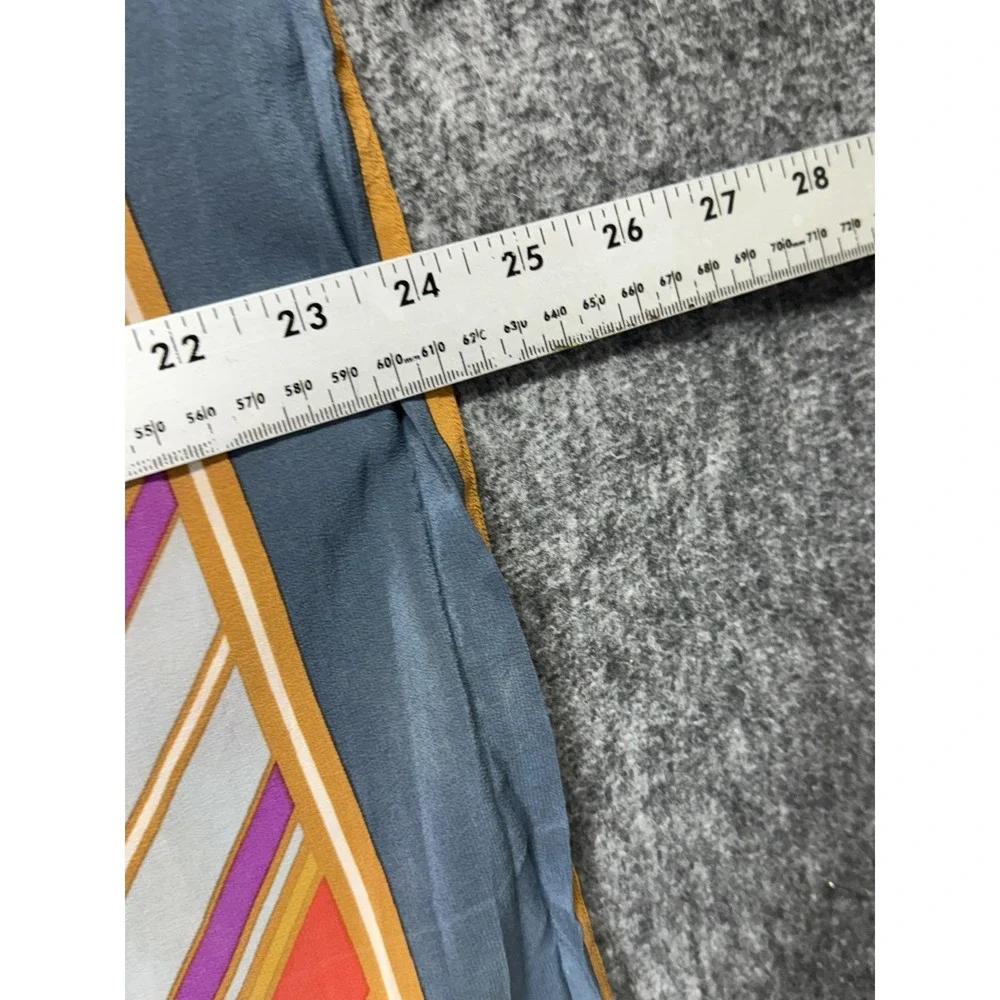 Christian Dior‎ Scarf Womens Multicolor Stripe Blue Border Luxury Square